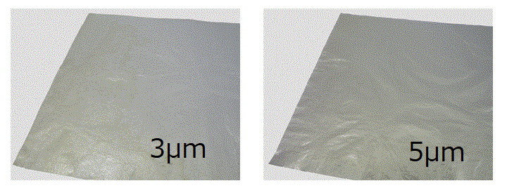 錫箔3μmと5μm